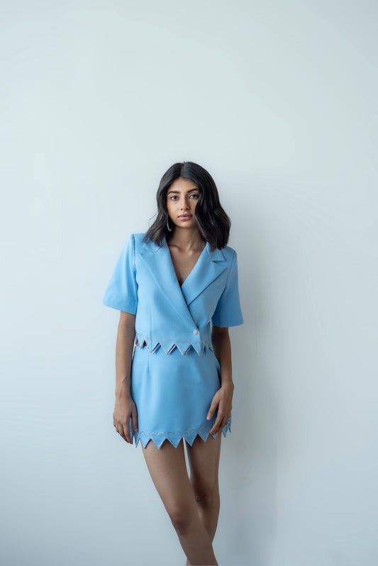 Half-sleeved blazer with hearts