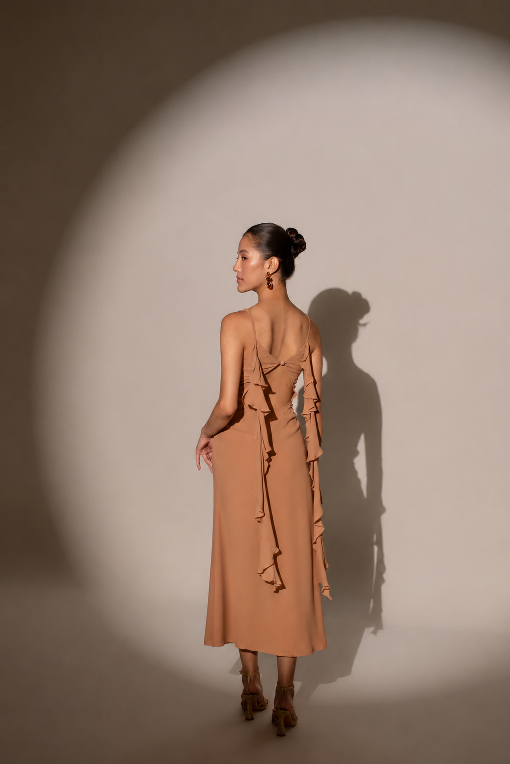 Midi dress with ruffle detail