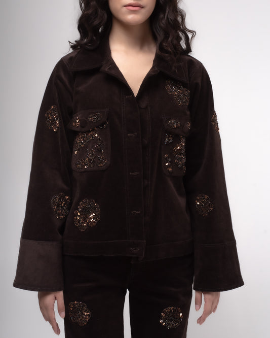Embellished corduroy jacket