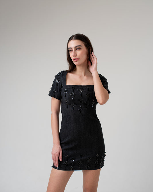 Embellished Denim Dress