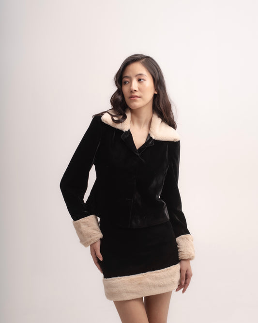 Silk-velvet fur jacket