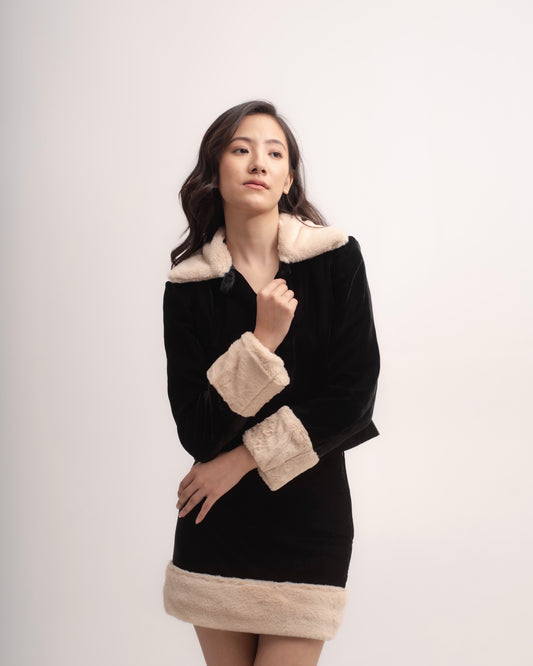 Silk-velvet fur jacket