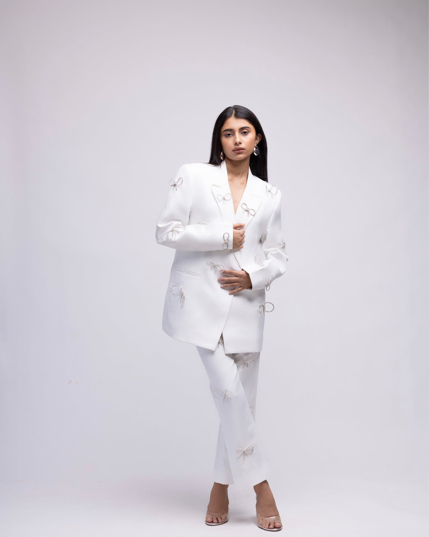 Oversized blazer with rhinestone bows LIMITED EDITION
