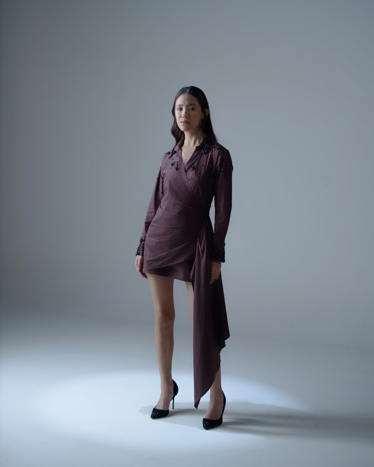 Hand-embellished mini dress