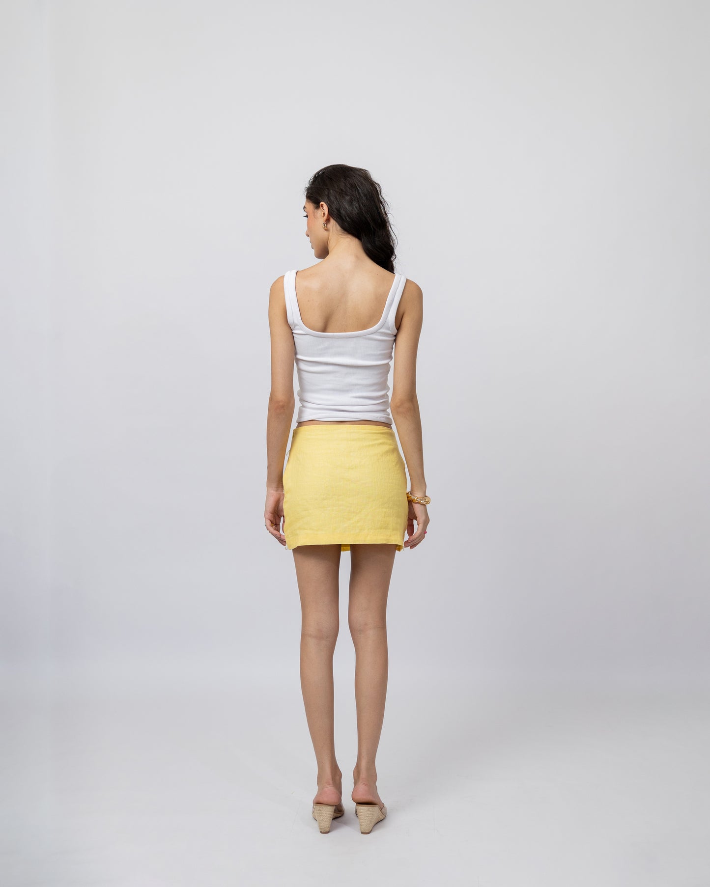 Hand-beaded ribbed tank top