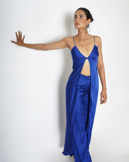 High-waisted straight trousers