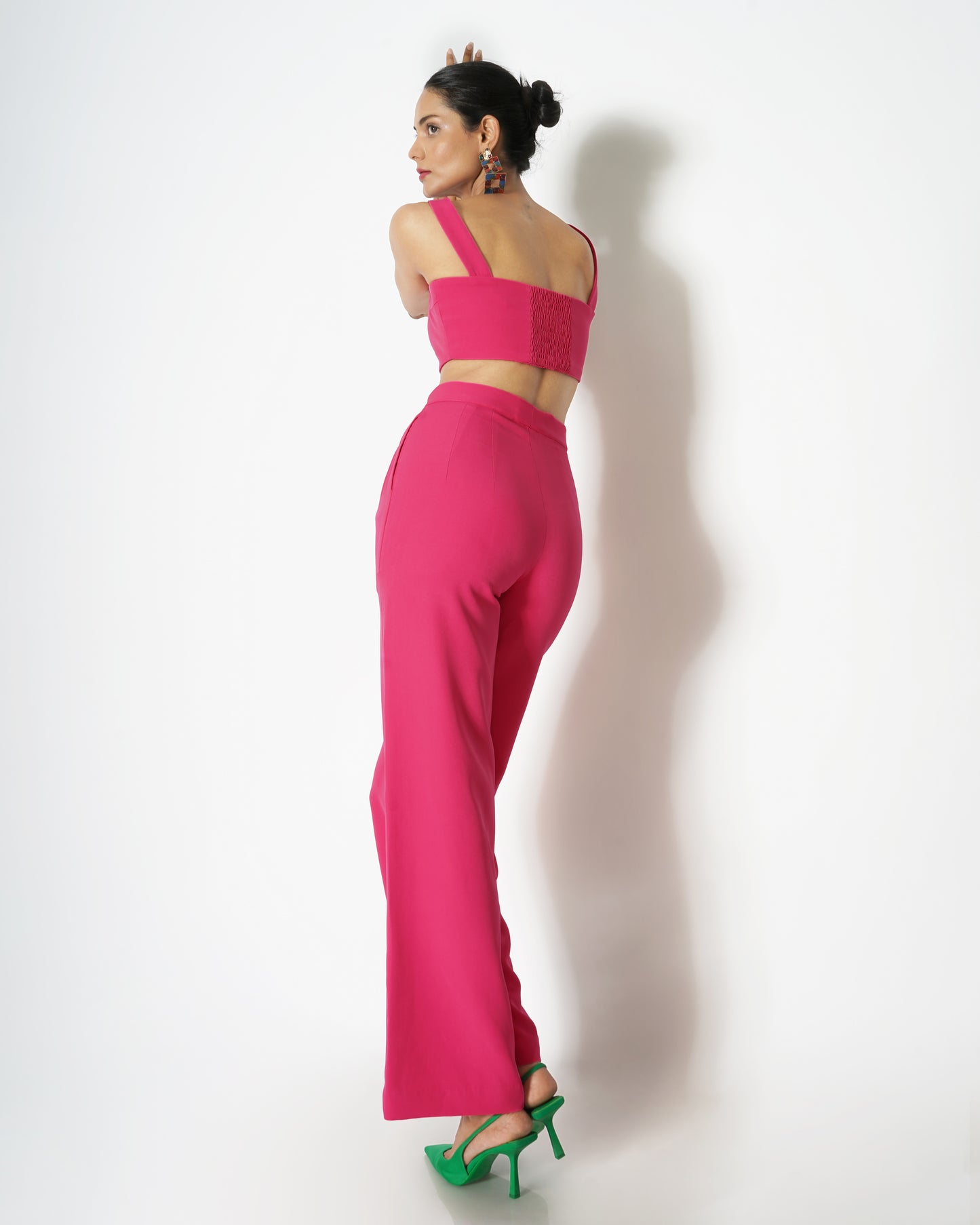 High-waisted double pleat trousers