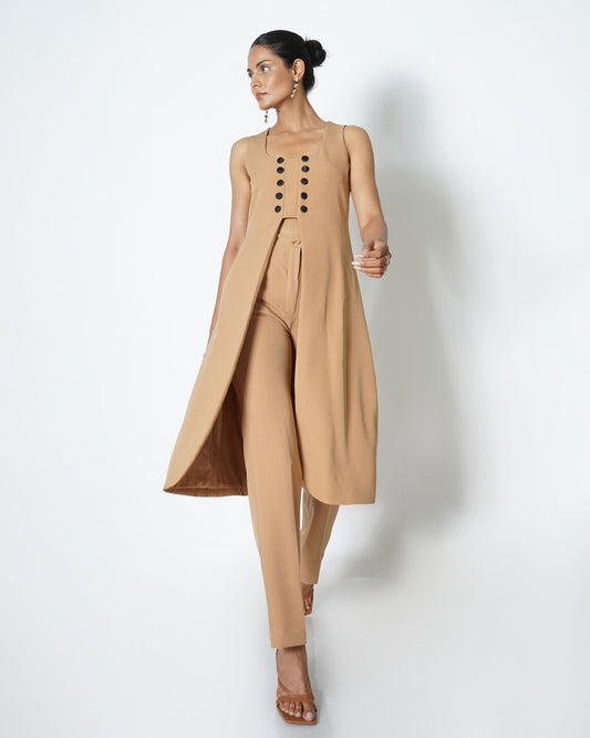 High-waisted straight trousers