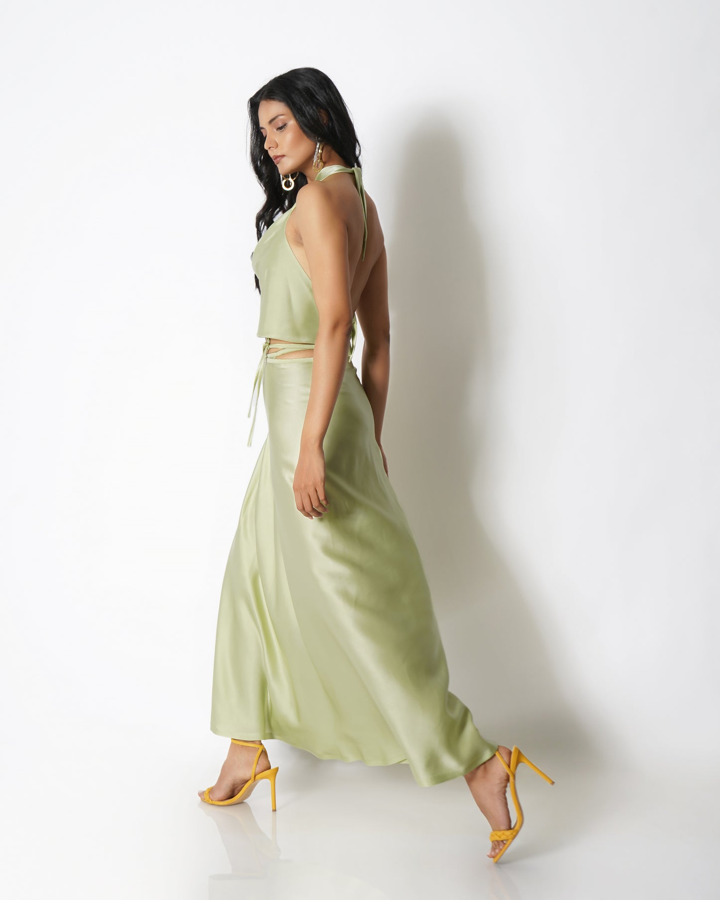 Wraparound midi skirt