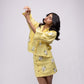 100% linen shirt with floral hand-embroidery