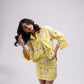 100% linen shirt with floral hand-embroidery