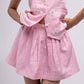 100% linen flared mini-skirt