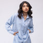 100% linen shirt with crystal drop embellishing