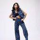 High-waisted multi-embellished denim jeans