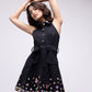 Multi-colour sequinned denim mini dress
