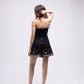 Multi-colour sequinned denim mini dress