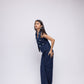 Sleeveless denim waistcoat with embellished butterflies