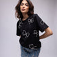 T-shirt with embellished bows