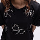 T-shirt with embellished bows