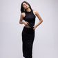 Ribbed embellished midi skirt