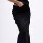 Ribbed embellished midi skirt