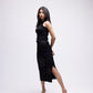 Ribbed embellished midi skirt