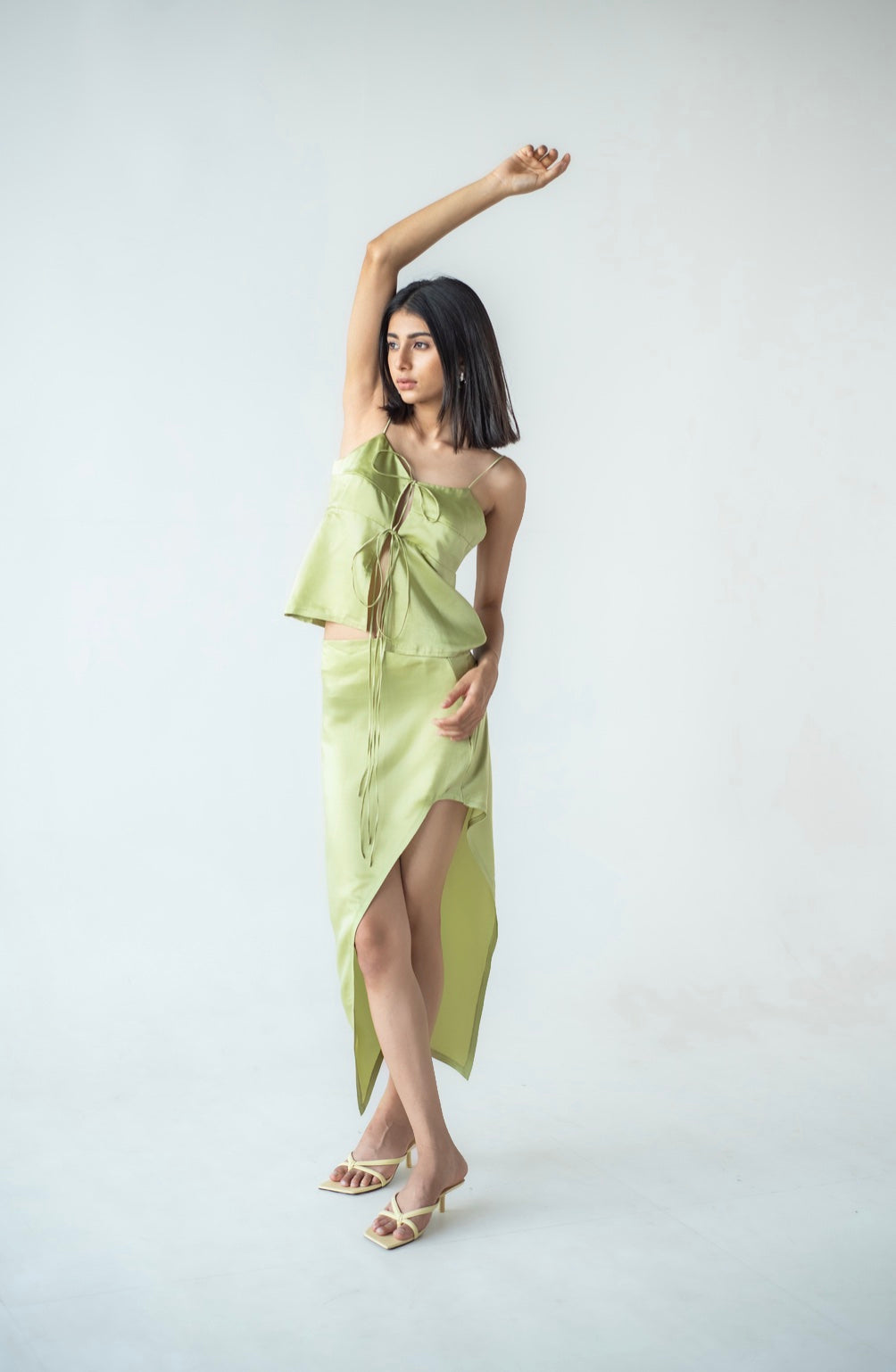 Satin camisole with tie detail