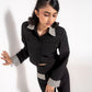 Embellished cropped flared trousers