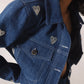 Denim jacket with hearts
