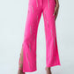 High-waisted embellished trousers with chain detail