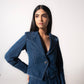 High-waisted pleated denims with topstitching
