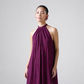 Silk Chiffon Halter-Neck Mini Dress