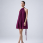 Silk Chiffon Halter-Neck Mini Dress