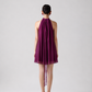 Silk Chiffon Halter-Neck Mini Dress
