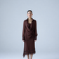 Silk chiffon asymmetric midi skirt