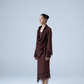 Silk chiffon asymmetric midi skirt