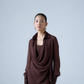 Silk chiffon embellished asymmetric shirt & midi skirt co-ord