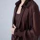 Silk chiffon embellished asymmetric shirt & midi skirt co-ord