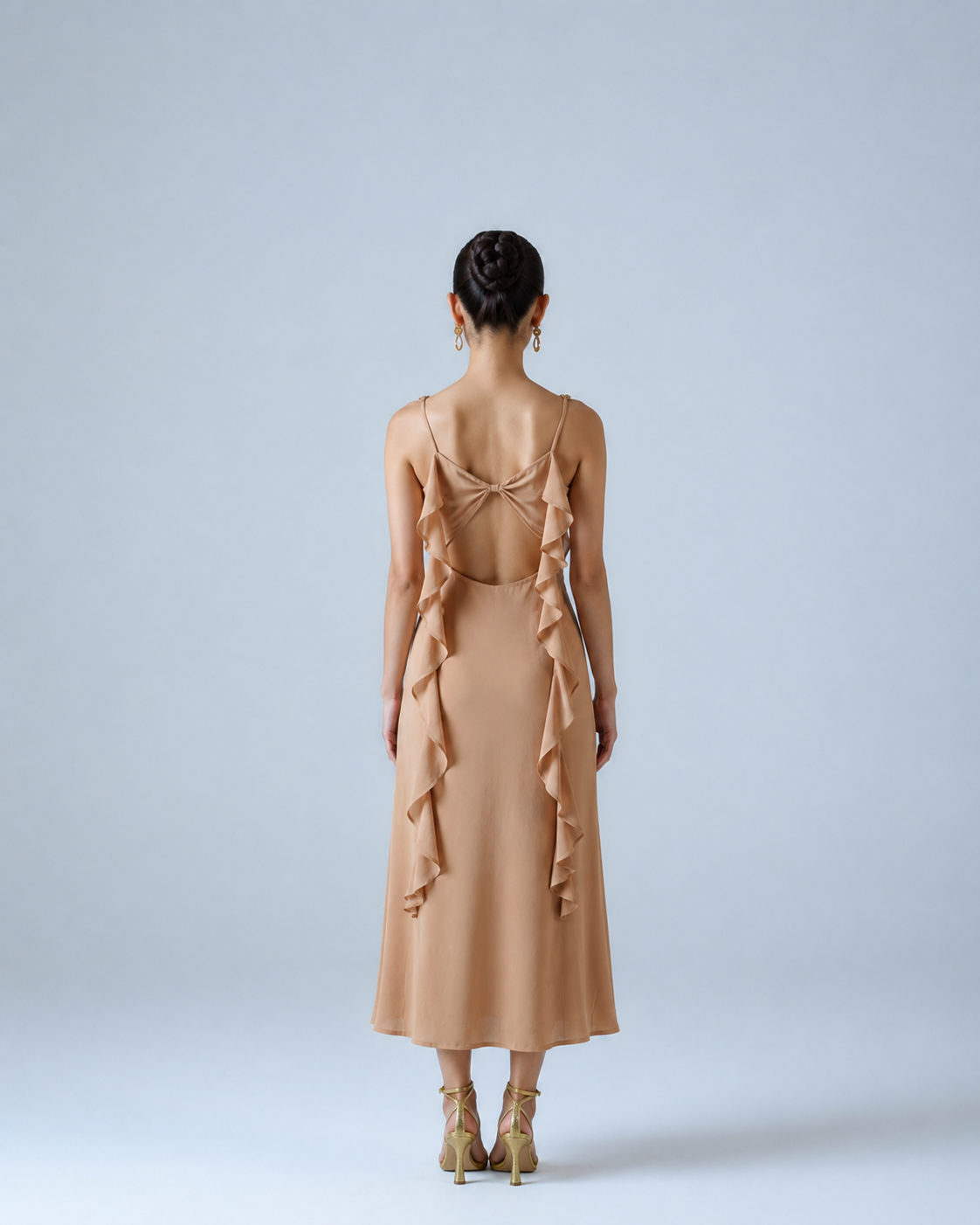 Midi dress with ruffle detail