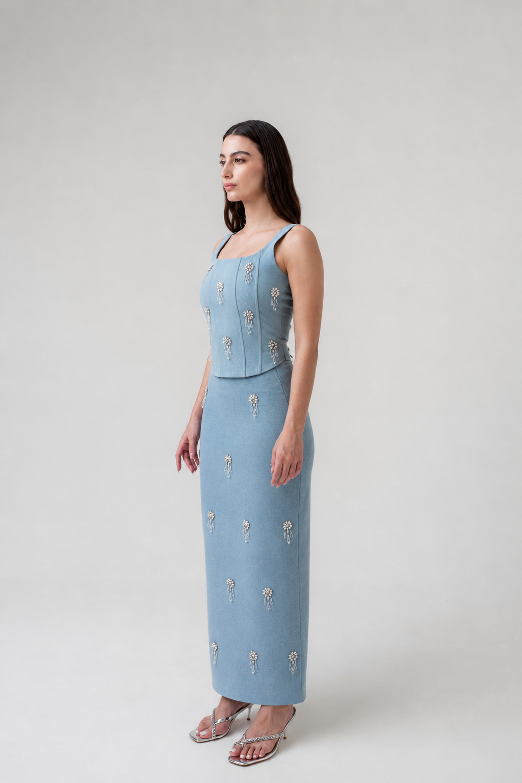 Cascade Crystal Denim Co-ord Set