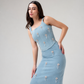 Cascade Crystal Denim Corset