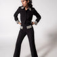 Embellished cropped flared trousers