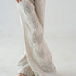 Hand-embroidered 100% linen waistcoat with butterfly motif