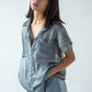 Half-sleeved metallic shirt