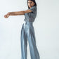 Half-sleeved metallic shirt