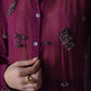 Hand-embellished organza shirt