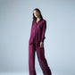 Hand-embellished high-waisted organza trousers