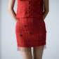 Silk chiffon embellished mini skirt