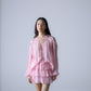 Silk chiffon embellished flowy blouse
