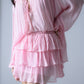 Silk chiffon tiered mini skirt